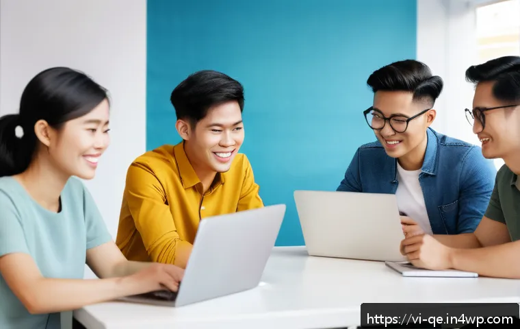 긍정적 정체성을 위한 그룹 활동의 힘 - A diverse group of young Vietnamese adults collaborating enthusiastically around a table in a modern...